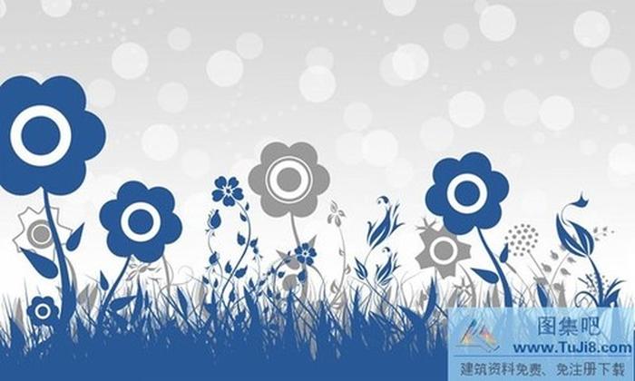 彩繪的花朵PPT背景圖片