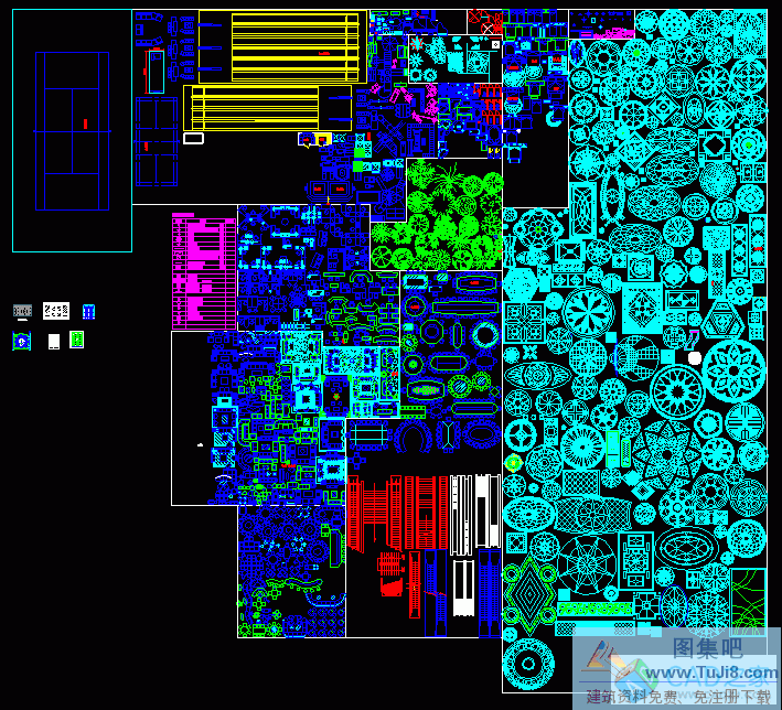 CAD地面拼花圖庫素材