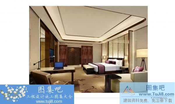 深圳京基瑞吉酒店單人房施工圖及效果圖