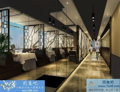 古臣設(shè)計精品茶點餐廳全套施工圖+效果圖