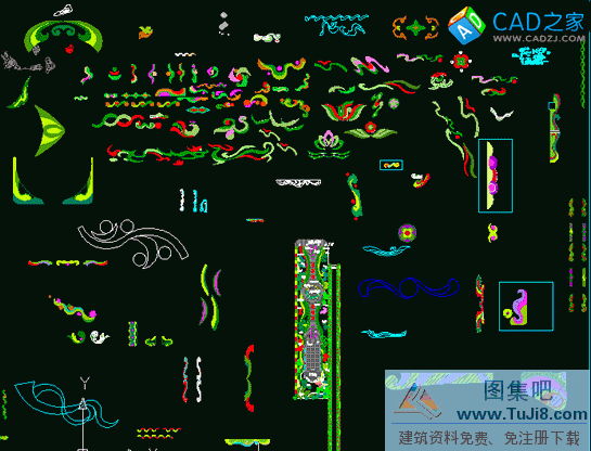 CAD綠籬綠化色塊素材整理-道路綠化常用哦