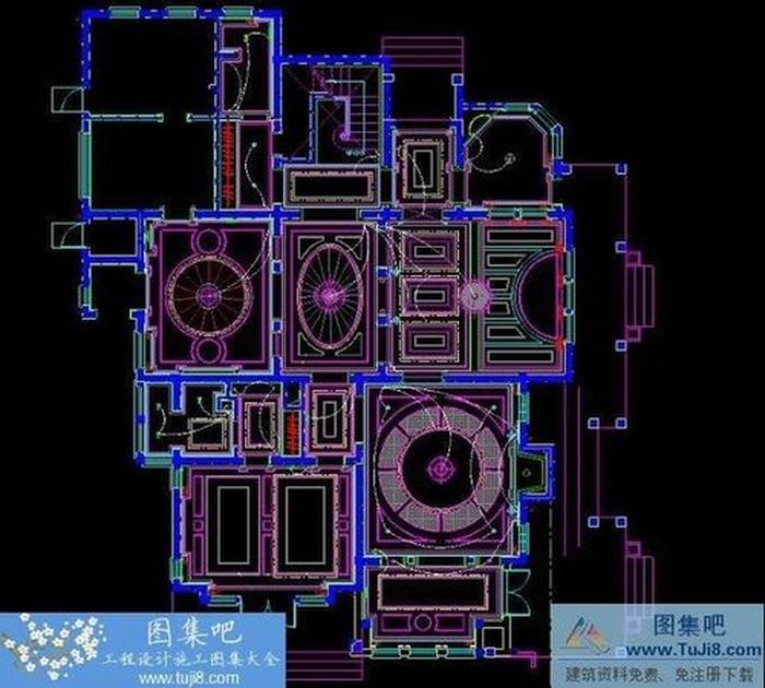 邱德光章公館別墅三層歐式豪華莊園別墅室內施工圖紙