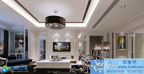 西安風景御園簡歐風格效果圖+施工圖