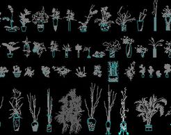 家居擺放植物立面素材圖庫