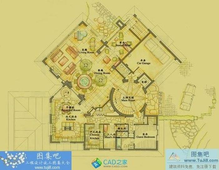 北京某經(jīng)典別墅全套施工圖CAD圖紙