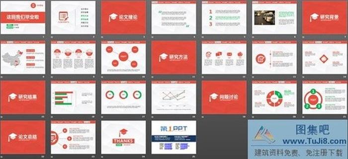 扁平橙色畢業(yè)答辯PPT模板