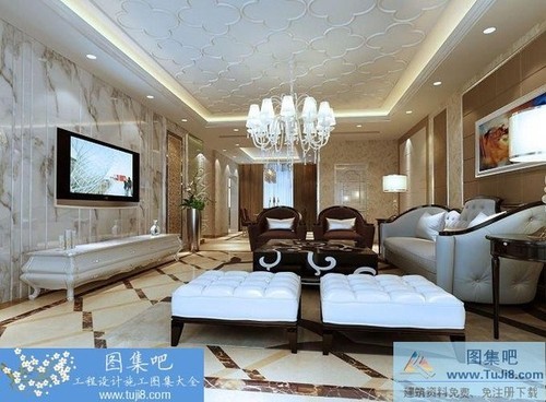 奢華歐式風(fēng)格室內(nèi)裝修施工圖含高清效果圖