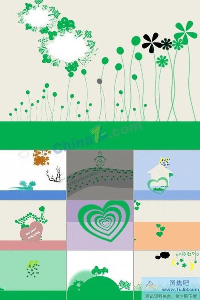 綠色背景ppt模板下載