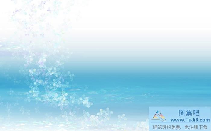 清新淡藍(lán)色花紋PPT背景圖片