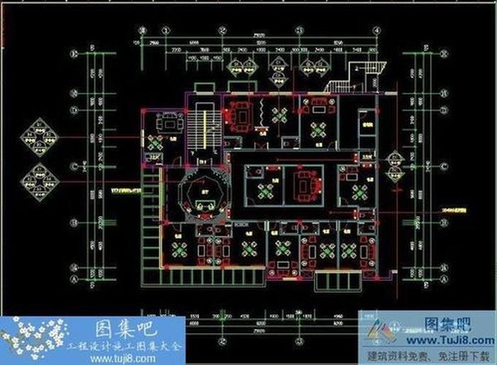 四季茗茶CAD詳細(xì)裝修施工圖+效果圖