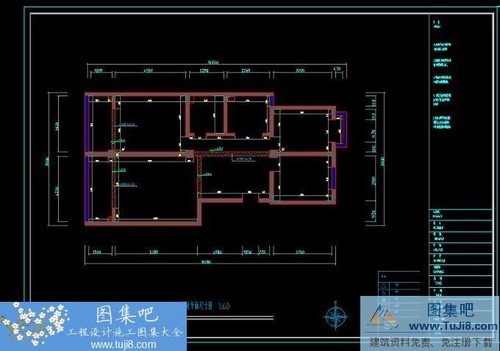 某現(xiàn)代風(fēng)格住宅三室兩廳裝飾設(shè)計(jì)施工圖帶效果圖