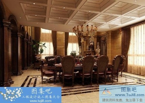 鄂爾多斯歐式古典豪宅施工圖CAD圖紙