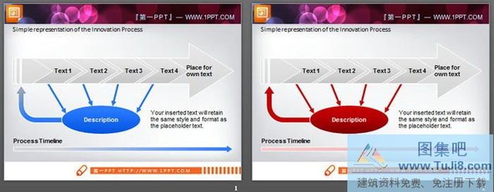 帶節(jié)點說明的PPT流程圖圖表素材