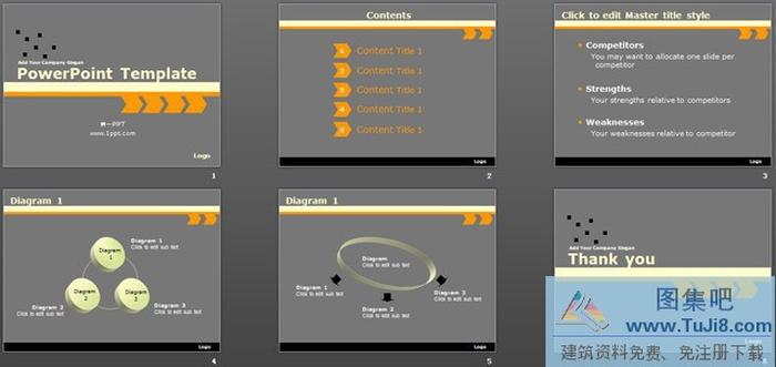 灰色簡約經(jīng)典PPT模板下載