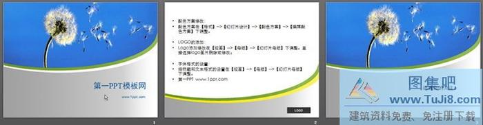 飛翔的蒲公英經(jīng)典PPT模板下載