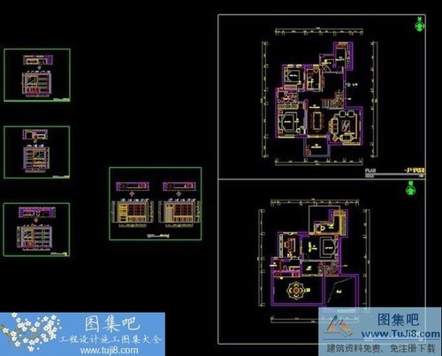 LFT戶型新中式裝修設(shè)計(jì)全套效果圖及施工圖