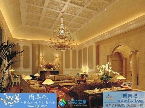 豪華歐式古典施工圖帶效果圖CAD圖紙