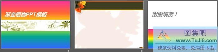 彩色漸變荷花PowerPoint模板下載