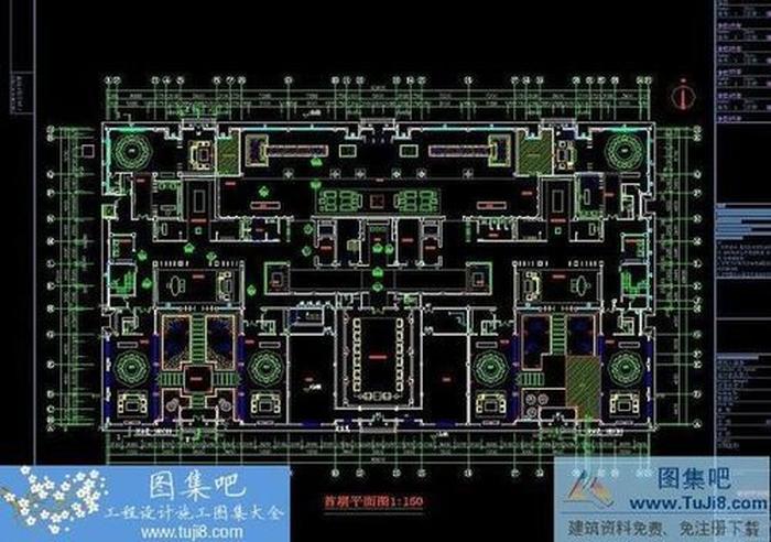 北京閩商會(huì)私人會(huì)所CAD施工圖及效果圖