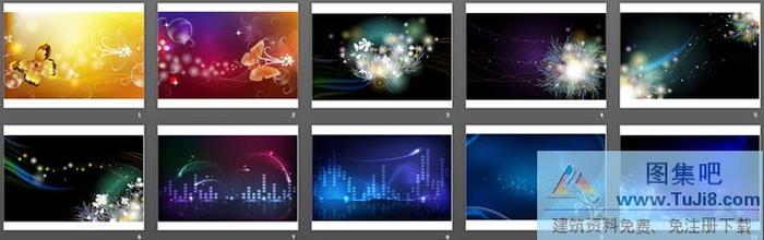 一組精美的蝴蝶插畫PPT背景圖片