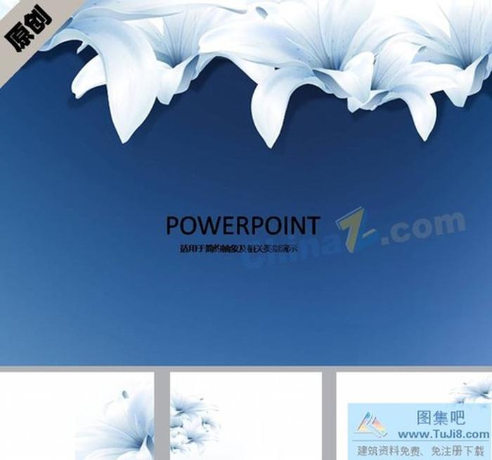 清新百合ppt模板下載