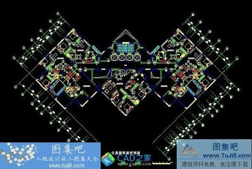 上海匯寧花園服務(wù)樓CAD施工圖