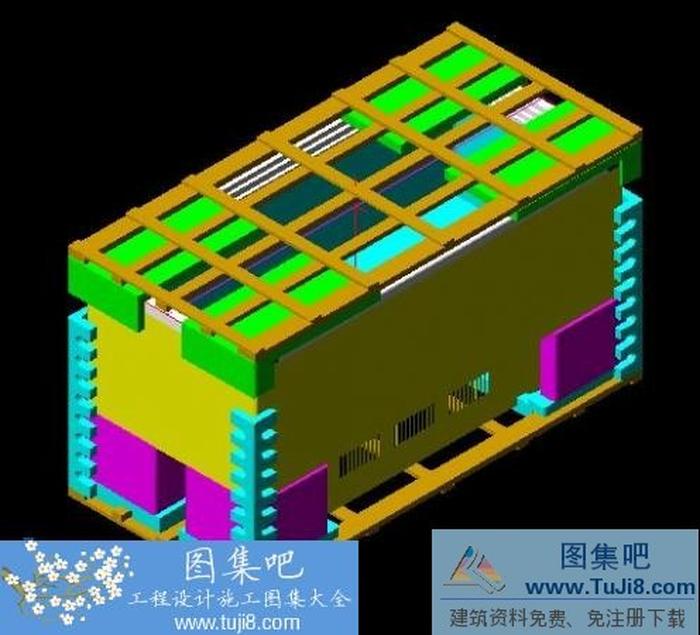 一個(gè)展示柜的包裝三維圖