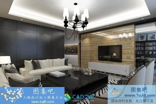 186平米后現(xiàn)代住宅施工圖CAD圖紙