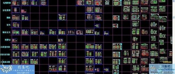 酒柜、電視背景墻、衣柜、玄關等等120張立面施工圖