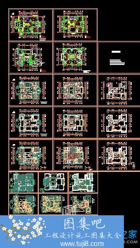 北京龍灣豪宅別墅純歐式CAD施工設計圖