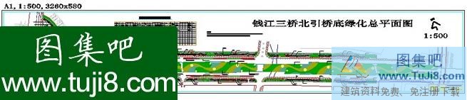 杭州錢江三橋橋底綠化全套施工圖