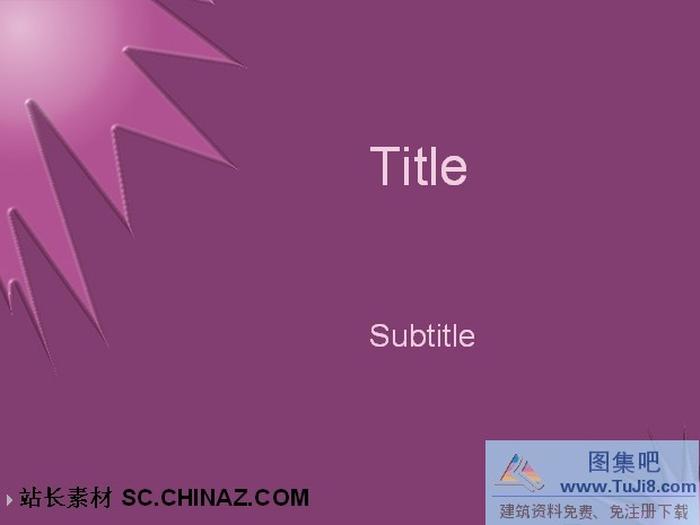 背景花角ppt模板下載