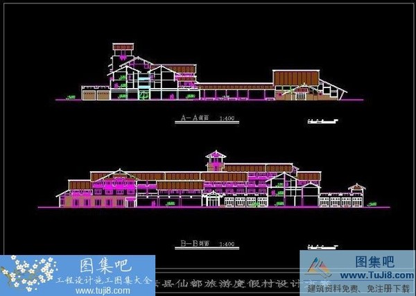 浙江仙都渡假村景觀建筑設(shè)計方案施工圖