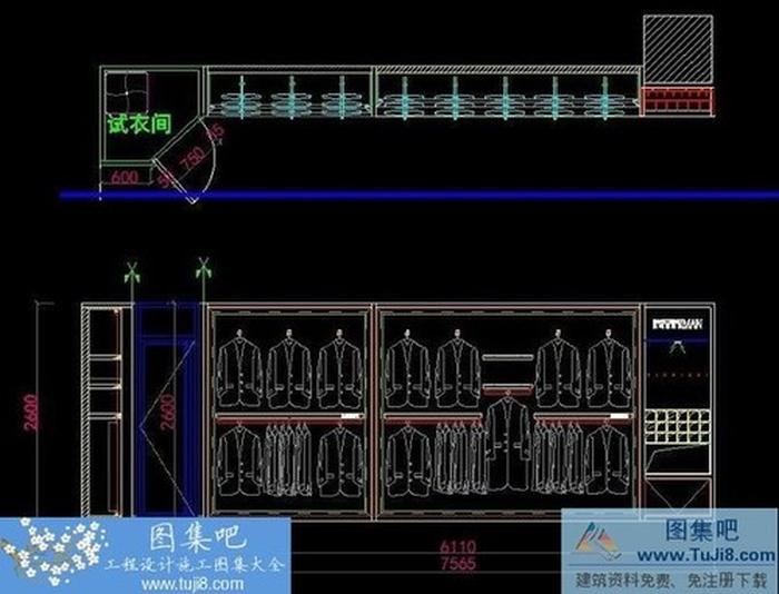 波司登店鋪展示設(shè)計(jì)CAD圖紙