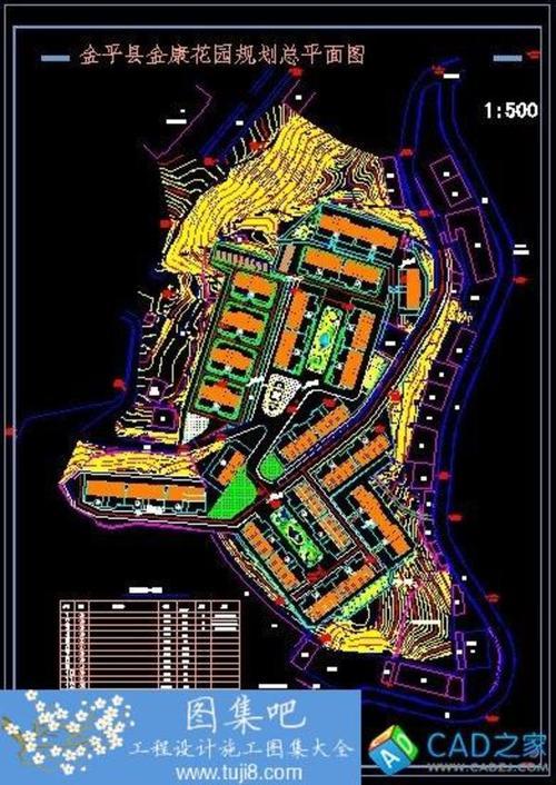 金康花園住宅規(guī)劃CAD總平面圖帶效果圖