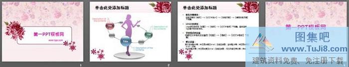 粉色女性美容化妝PPT模板下載