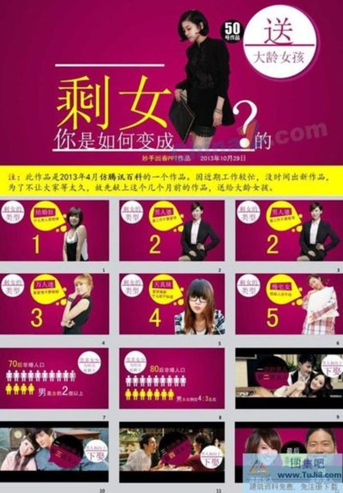 女性戀愛調(diào)查ppt模板