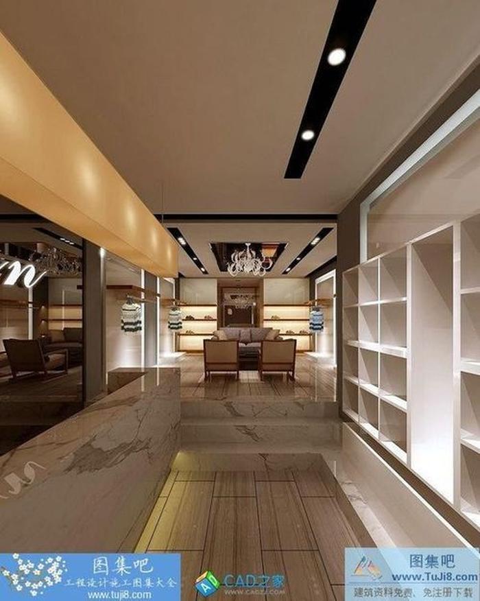 長樂服裝店現(xiàn)代風(fēng)格施工圖+效果圖