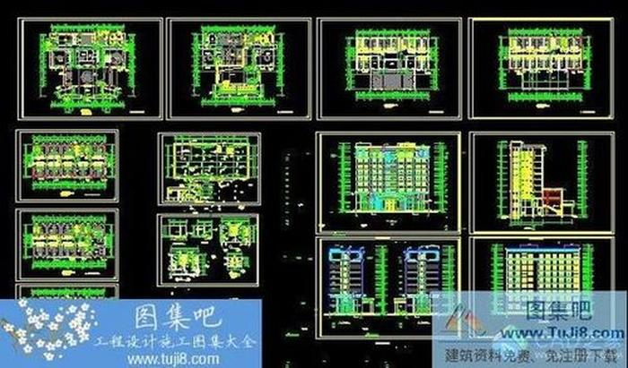 新錦城賓館全套建筑圖帶效果圖