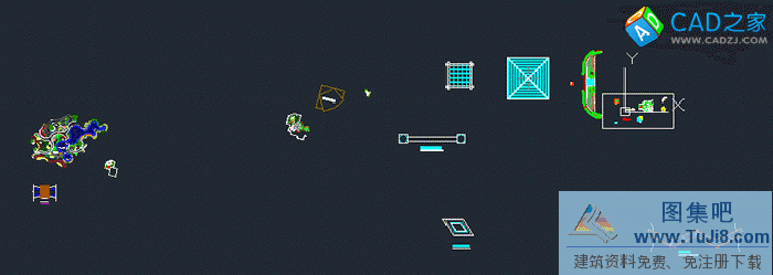 各種園林小品CAD平面圖