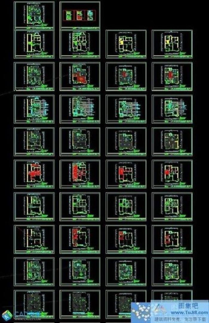 浙江某四層現(xiàn)代中式風(fēng)格別墅裝修圖CAD施工圖紙
