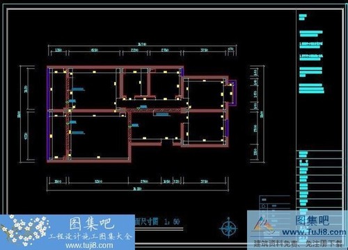 某現(xiàn)代風(fēng)格住宅三室兩廳CAD施工圖及效果圖