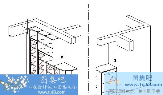 家具-門廳設計 鞋柜兼裝飾柜圖紙