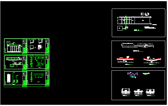 工地自動(dòng)沖洗噴淋洗車槽、沉淀池CAD圖
