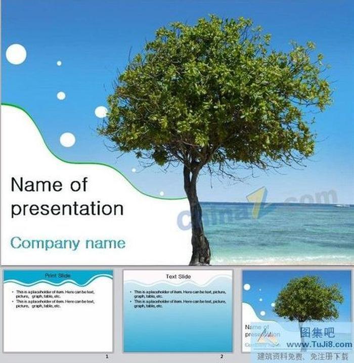 湛藍(lán)海岸ppt模板下載