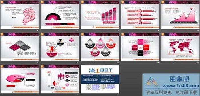 經(jīng)典紅黑系列PPT圖表