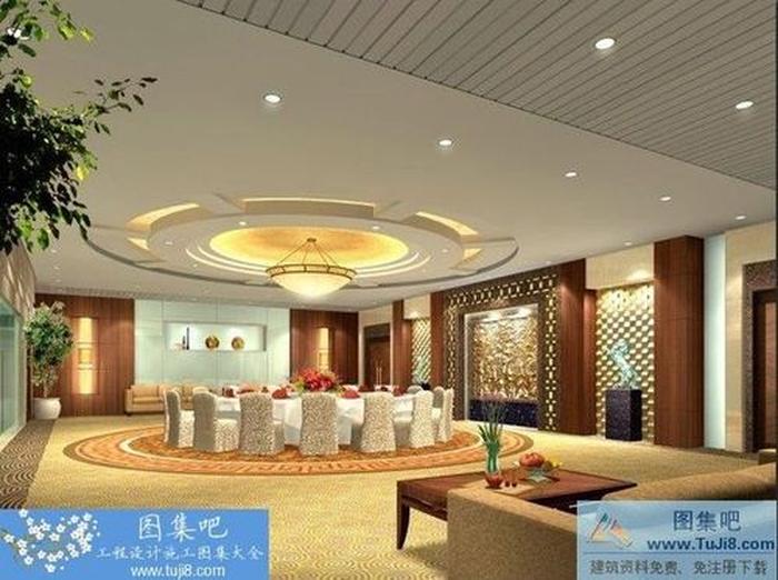 江蘇五星級(jí)酒店中餐廳施工圖及效果圖