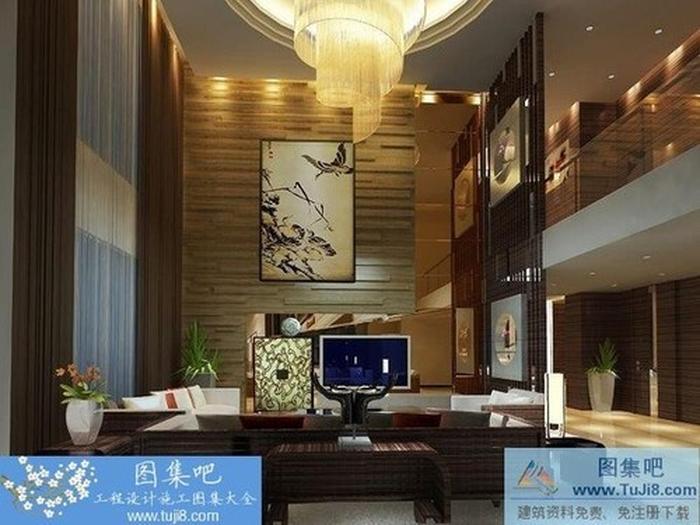 豪華家裝設(shè)計(jì)CAD施工圖及效果圖