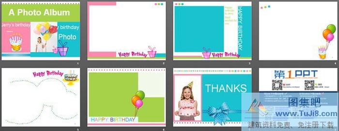 國外生日快樂PPT模板下載