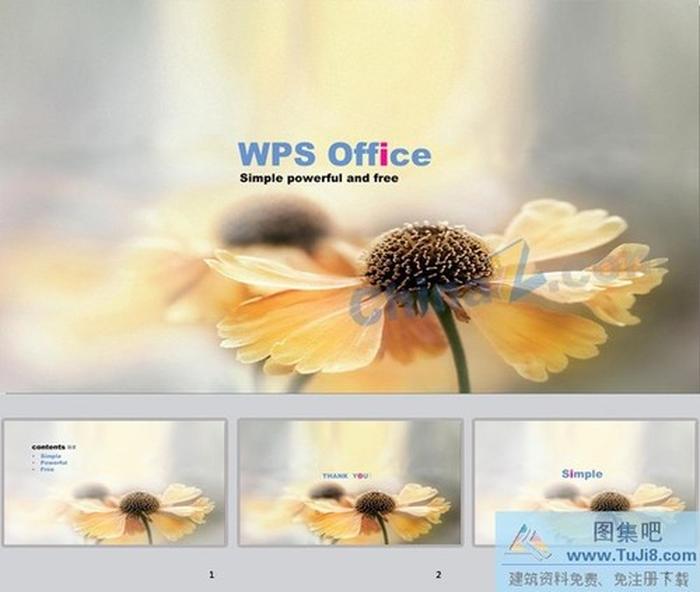 簡(jiǎn)約花朵ppt背景圖片